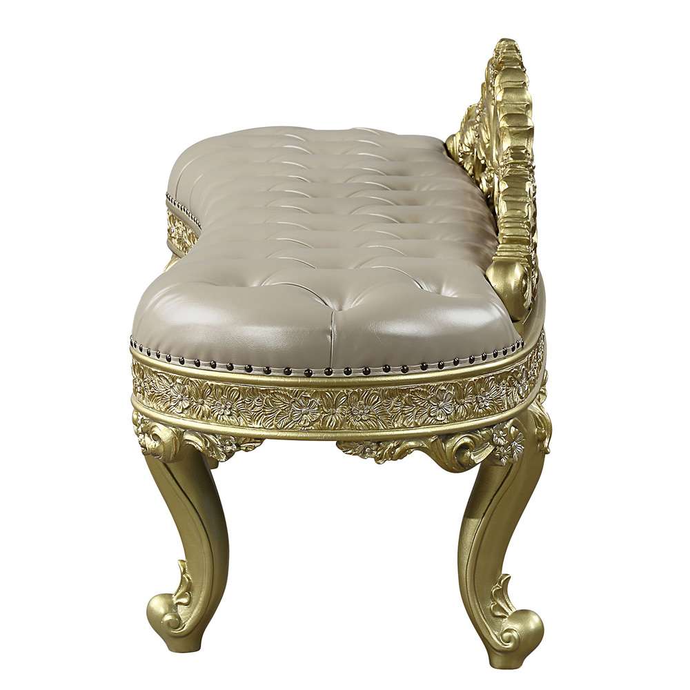 ACME Furniture - Cabriole Bench - Light Gold - BD01468 veiw 4