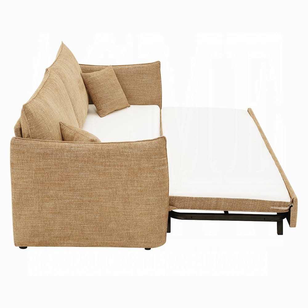 ACME Furniture - Cadie - Sofa w/Sleeper & 2 Pillows - Mocha Chenille - LV05940 view 5