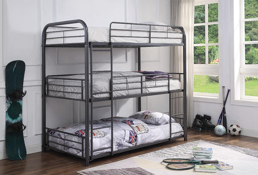 ACME Furniture - Cairo Triple Bunk Bed (T/T/T) - Gunmetal - 38090 veiw 1