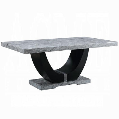ACME Furniture - Caralin Dining Table - Engineered Stone & Black Finish - DN03705 veiw 1