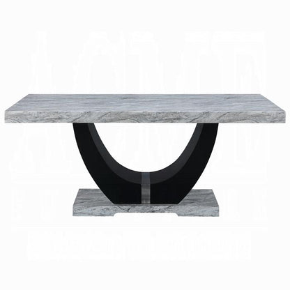 ACME Furniture - Caralin Dining Table - Engineered Stone & Black Finish - DN03705 veiw 2