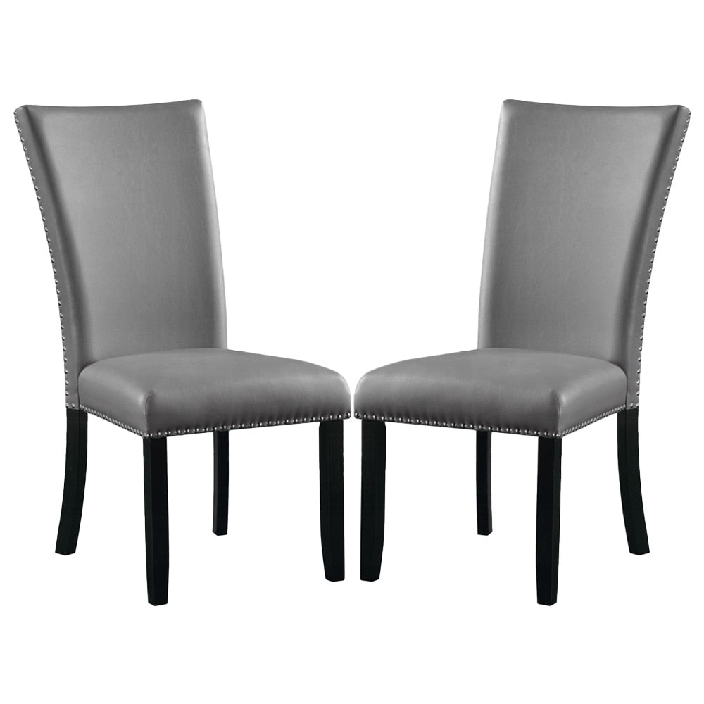 ACME Furniture - Caralin Side Chair (Set of 2) - Gray Synthetic Leather & Black Finish - DN03706 view 1