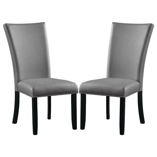 ACME Furniture - Caralin Side Chair (Set of 2) - Gray Synthetic Leather & Black Finish - DN03706 view 1