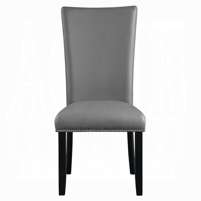 ACME Furniture - Caralin Side Chair (Set of 2) - Gray Synthetic Leather & Black Finish - DN03706 view 2
