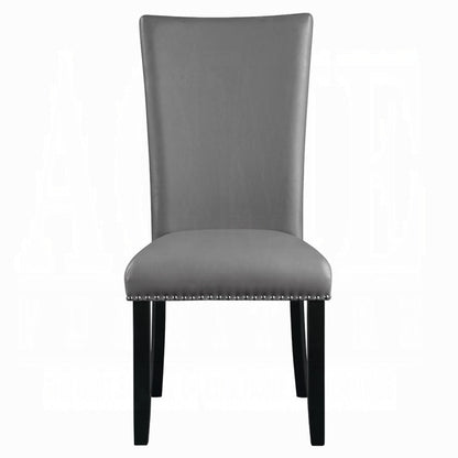 ACME Furniture - Caralin Side Chair (Set of 2) - Gray Synthetic Leather & Black Finish - DN03706 view 2