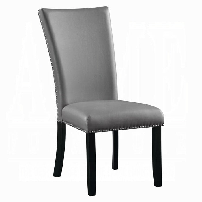 ACME Furniture - Caralin Side Chair (Set of 2) - Gray Synthetic Leather & Black Finish - DN03706 view 3