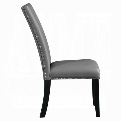 ACME Furniture - Caralin Side Chair (Set of 2) - Gray Synthetic Leather & Black Finish - DN03706 view 4