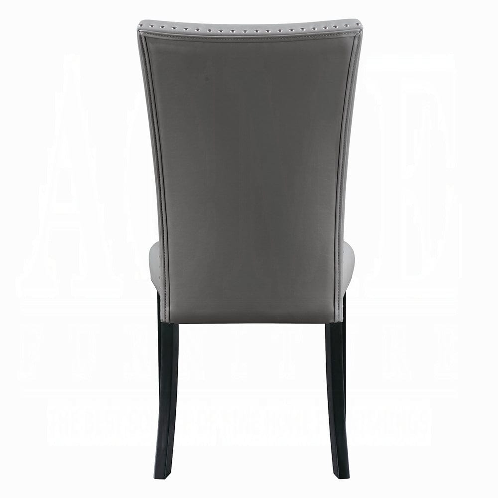 ACME Furniture - Caralin Side Chair (Set of 2) - Gray Synthetic Leather & Black Finish - DN03706 view 5