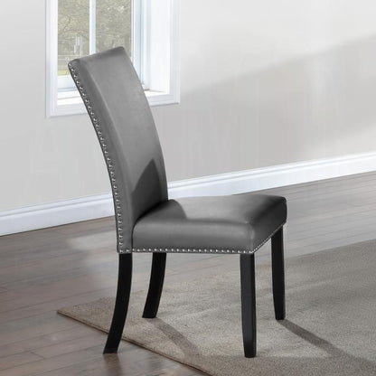 ACME Furniture - Caralin Side Chair (Set of 2) - Gray Synthetic Leather & Black Finish - DN03706 view 6