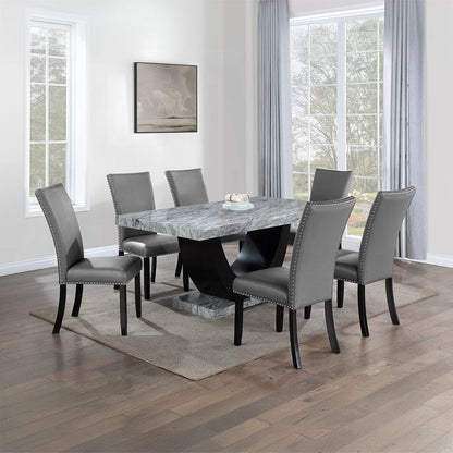 ACME Furniture - Caralin Side Chair (Set of 2) - Gray Synthetic Leather & Black Finish - DN03706 view 7