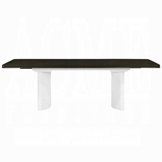 ACME Furniture - Carena Dining Table w/Leaf - White & Brown Finish - DN02955 view 2