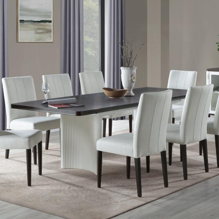 ACME Furniture - Carena Dining Table w/Leaf - White & Brown Finish - DN02955 view 4