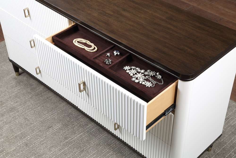 ACME Furniture - Carena Dresser w/Jewelry Tray - White & Brown - BD02030 view 4
