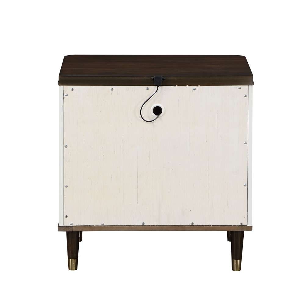 ACME Furniture - Carena Nightstand w/USB - White & Brown - BD02028 view 4