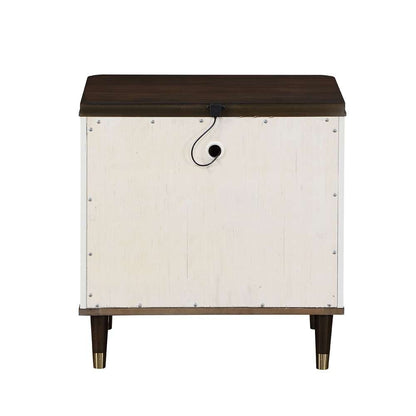 ACME Furniture - Carena Nightstand w/USB - White & Brown - BD02028 view 4