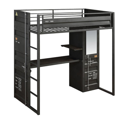 ACME Furniture - Cargo Twin Loft Bed w/Desk & Wardrobe - Gunmetal Finish - 37965 veiw 1