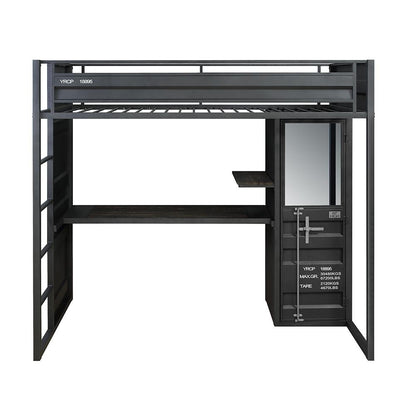 ACME Furniture - Cargo Twin Loft Bed w/Desk & Wardrobe - Gunmetal Finish - 37965 veiw 2