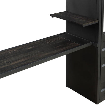 ACME Furniture - Cargo Twin Loft Bed w/Desk & Wardrobe - Gunmetal Finish - 37965 veiw 4