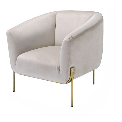 ACME Furniture - Carlson - Accent Chair - Beige Velvet & Gold - 59792 view 1