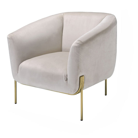 ACME Furniture - Carlson - Accent Chair - Beige Velvet & Gold - 59792 view 1