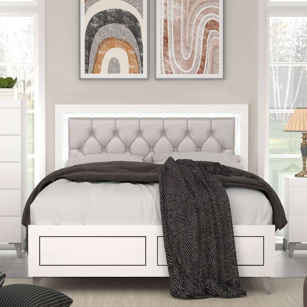 ACME Furniture - Casilda Eastern King Bed w/LED - Gray & White - BD00806EK view 6