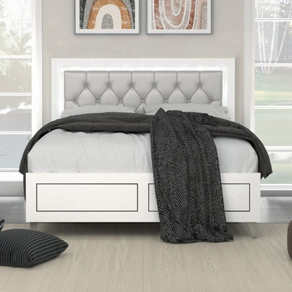 ACME Furniture - Casilda Queen Bed w/LED - Gray & White - BD00644Q view 5