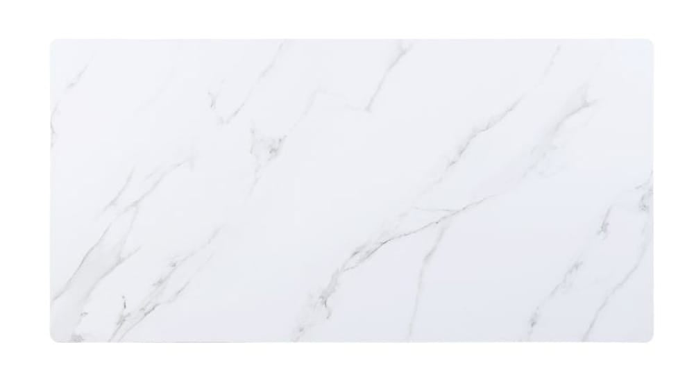 ACME Furniture - Caspian - Dining Table - White Printed Faux Marble Top & Black Finish - 74010 view 2