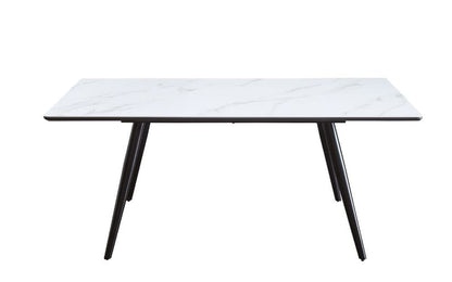 ACME Furniture - Caspian - Dining Table - White Printed Faux Marble Top & Black Finish - 74010 view 3