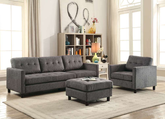 ACME Furniture - Ceasar Reversible Sectional Sofa & Ottoman - 53315 veiw 1