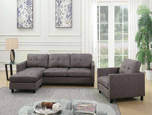 ACME Furniture - Ceasar Reversible Sectional Sofa & Ottoman - 53315 veiw 2