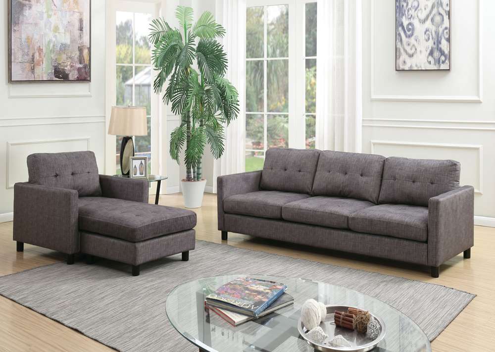 ACME Furniture - Ceasar Reversible Sectional Sofa & Ottoman - 53315 veiw 3