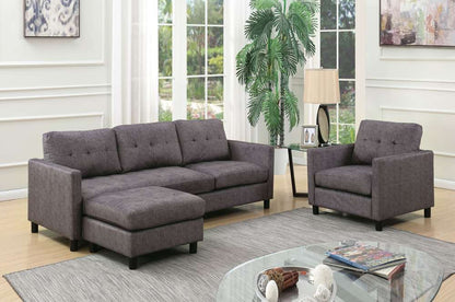 ACME Furniture - Ceasar Reversible Sectional Sofa & Ottoman - 53315 veiw 4
