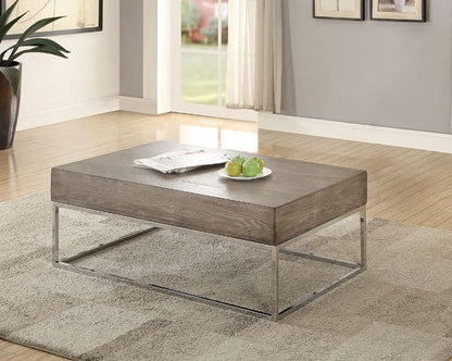 ACME Furniture - Cecil II - Coffee Table - Gray Oak & Chrome - 84580 view 1