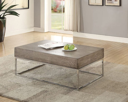 ACME Furniture - Cecil II - Coffee Table - Gray Oak & Chrome - 84580 view 1