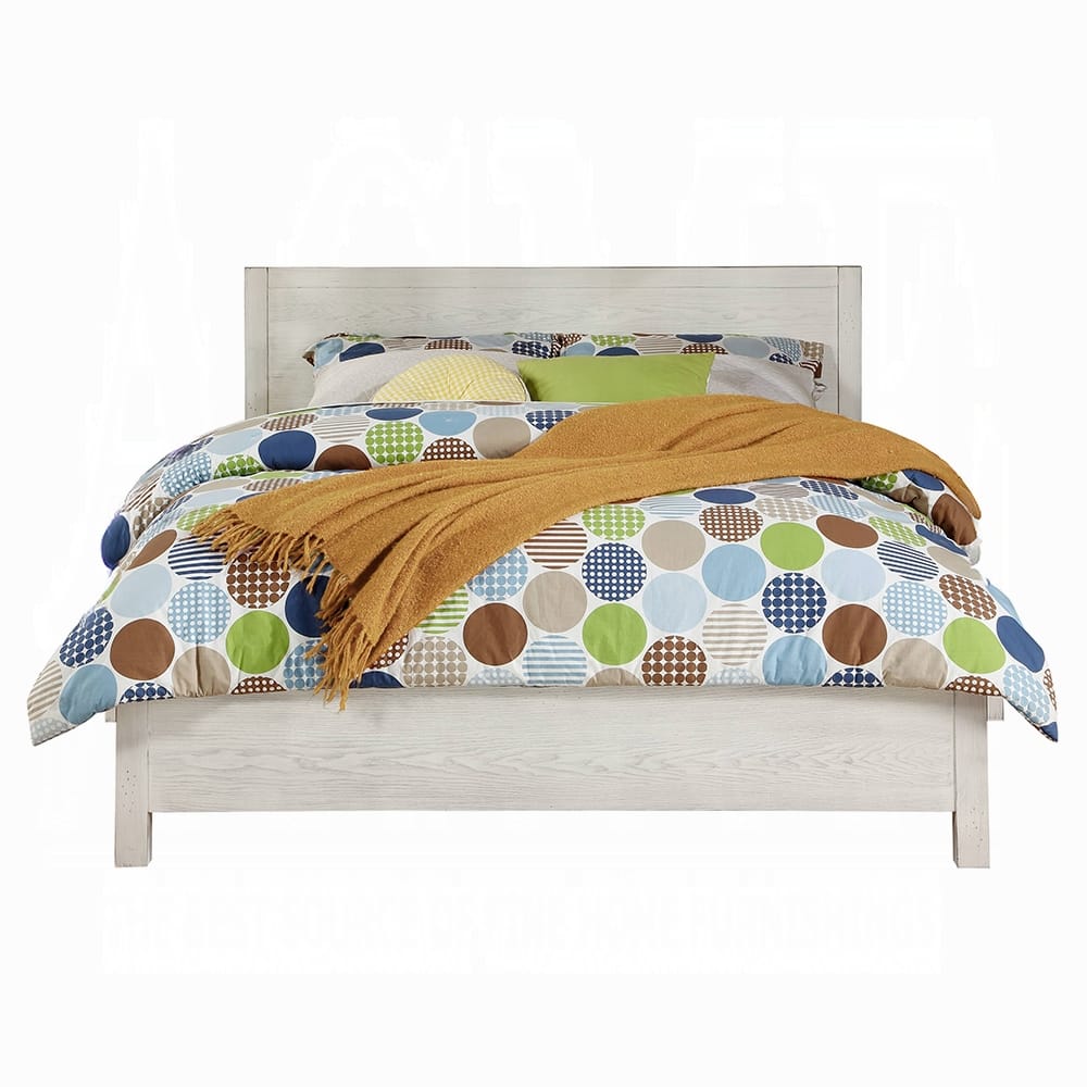 ACME Furniture - Celerina Queen Bed - Weathered White Finish - BD00615Q view 3