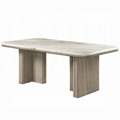 ACME Furniture - Charity Dining Table - Natural Marble Top & Gray Oak Finish - DN03085 veiw 1