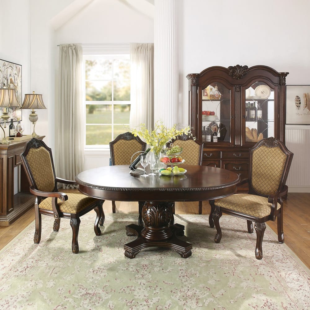 ACME Furniture - Chateau De Ville - Arm Chair (Set of 2) - Fabric & Espresso - 64078 view 7