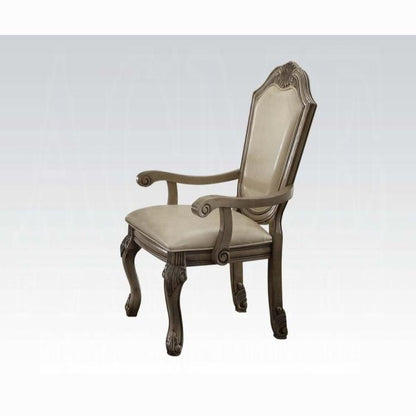 ACME Furniture - Chateau de Ville Arm Chair (Set of 2) - Synthetic Leather & Antique White - 64068A veiw 2