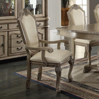 ACME Furniture - Chateau de Ville Arm Chair (Set of 2) - Synthetic Leather & Antique White - 64068A veiw 3