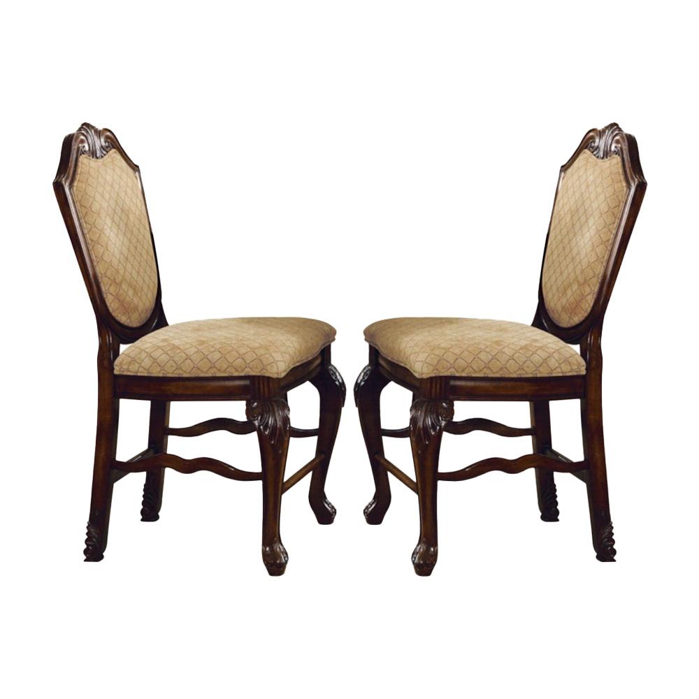 ACME Furniture - Chateau De Ville Counter Height Chair (Set of 2) - Fabric & Espresso - 64084A veiw 1