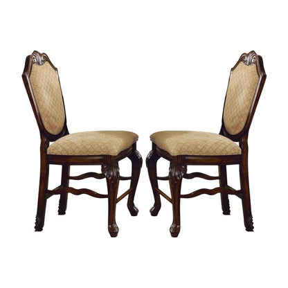 ACME Furniture - Chateau De Ville Counter Height Chair (Set of 2) - Fabric & Espresso - 64084A veiw 1