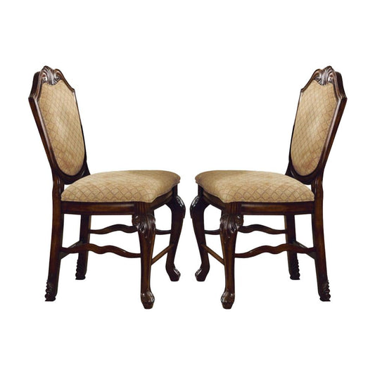 ACME Furniture - Chateau De Ville Counter Height Chair (Set of 2) - Fabric & Espresso - 64084A veiw 1