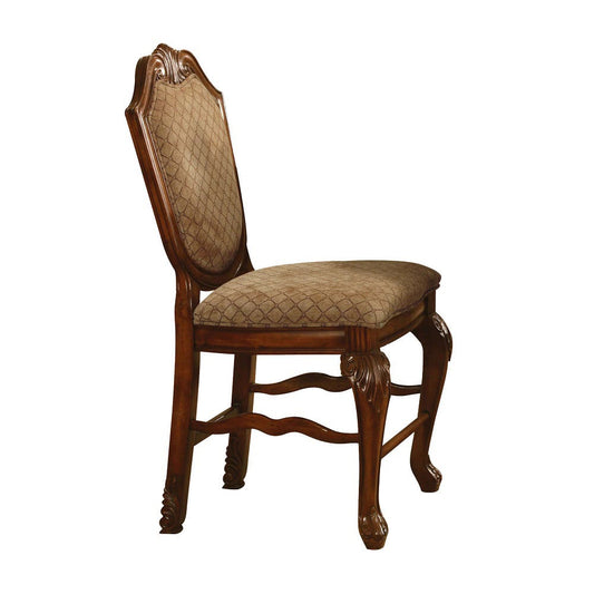 ACME Furniture - Chateau De Ville - Counter Height Chair (Set of 2) - Fabric & Cherry - 4084 view 1