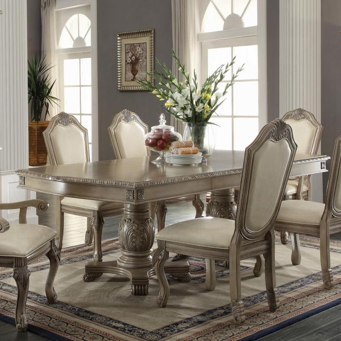 ACME Furniture - Chateau de Ville Dining Table - Antique White - 64065A veiw 2
