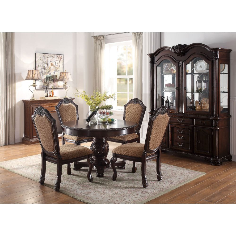ACME Furniture - Chateau De Ville - Side Chair (Set of 2) - Fabric & Espresso - 64077 view 6
