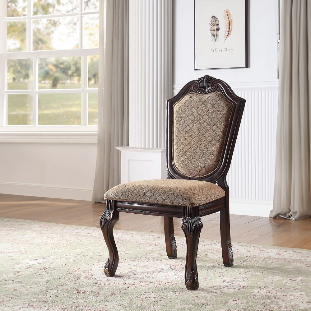ACME Furniture - Chateau De Ville - Side Chair (Set of 2) - Fabric & Espresso - 64077 view 8