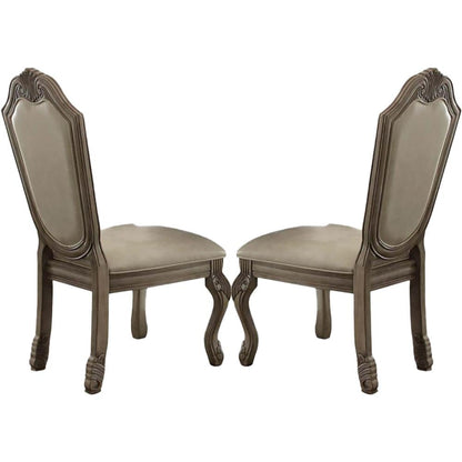 ACME Furniture - Chateau de Ville Side Chair (Set of 2) - Synthetic Leather & Antique White - 64067A veiw 1