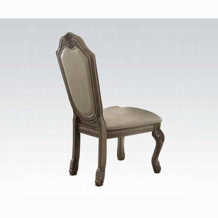 ACME Furniture - Chateau de Ville Side Chair (Set of 2) - Synthetic Leather & Antique White - 64067A veiw 2