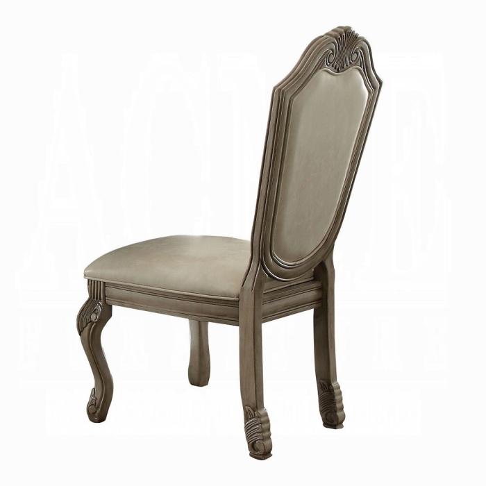 ACME Furniture - Chateau de Ville Side Chair (Set of 2) - Synthetic Leather & Antique White - 64067A veiw 3