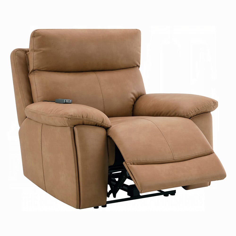 ACME Furniture - Chavis - Power Motion Recliner w/USB & Power Headrest - Brown Leather Aire - LV05872 view 2
